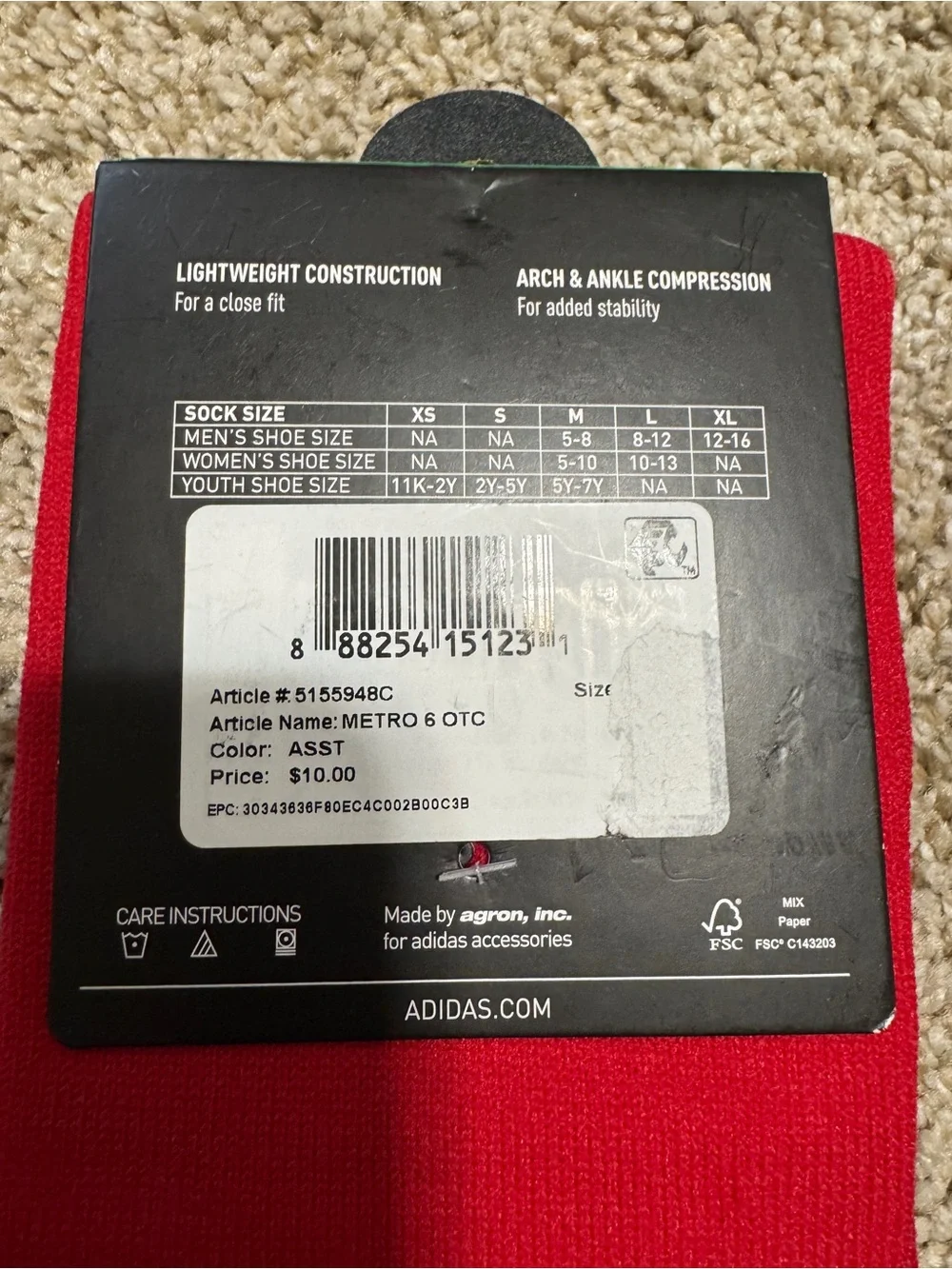 2 Pairs Size Medium (5Y-7Y) Adidas Metro 6 Over-the-Calf (OTC) soccer socks